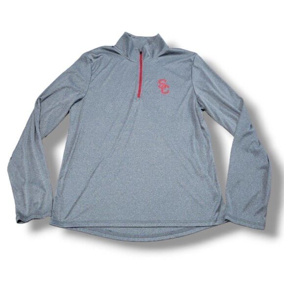 USC Trojans Shirt Size Small USC Authentic Apparel Fight On! Long Sleeve 1/4 Zip - Picture 1 of 5